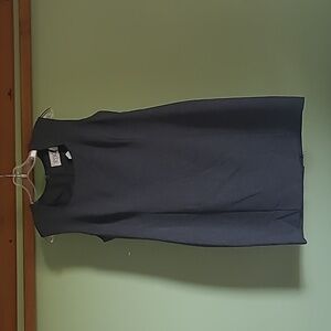 JESSICA PETITES grey suit style fabric w stretch unique neckline mini